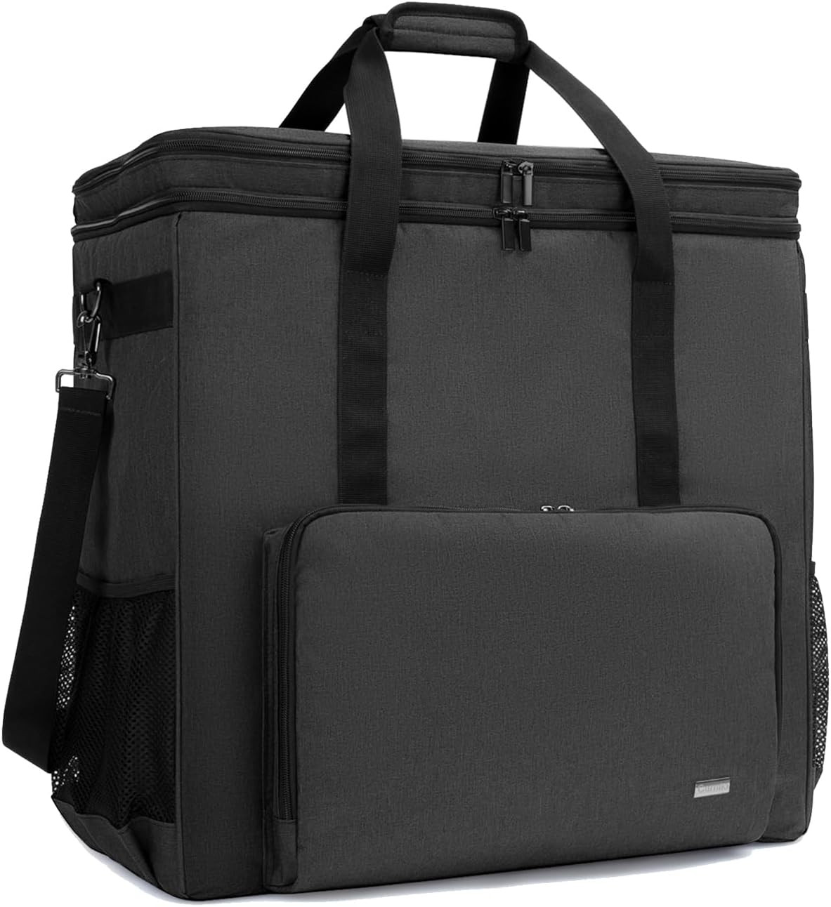 CURMIO Double-Layer PC Carrying Case, Computer Travel Bag for Tower, Black