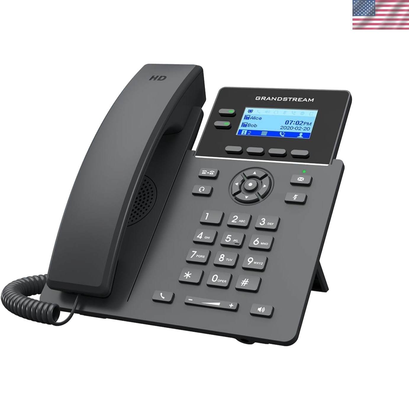 Advanced 2-Line  Phone with 4 SIP Accounts & LCD Display for Professionals