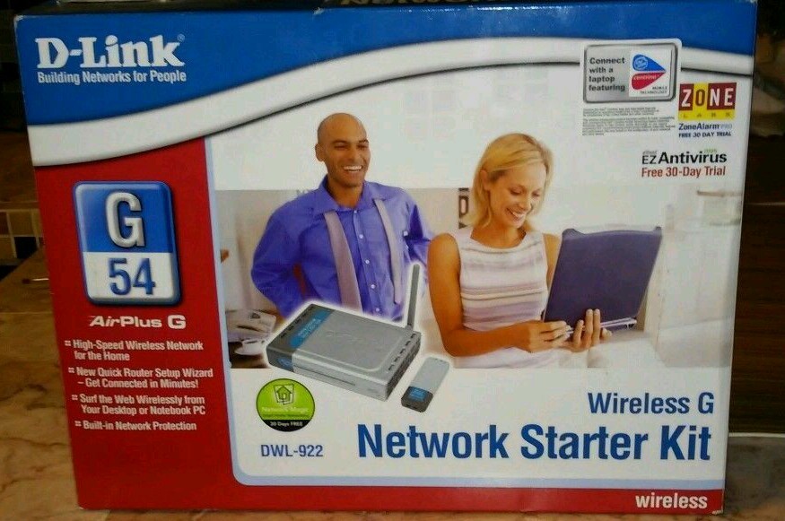 D-Link Wireless G Network Starter Kit DWL-922 54 Mbps 4-Port 10/100