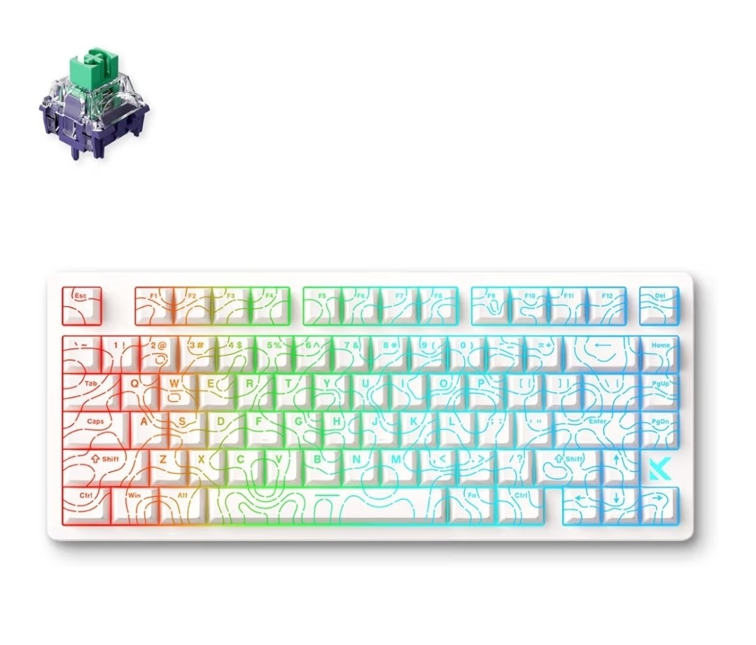 MCHOSE Jet 75 Hall Effect Wired Magnetic Switch Gaming Keyboard White Topographi