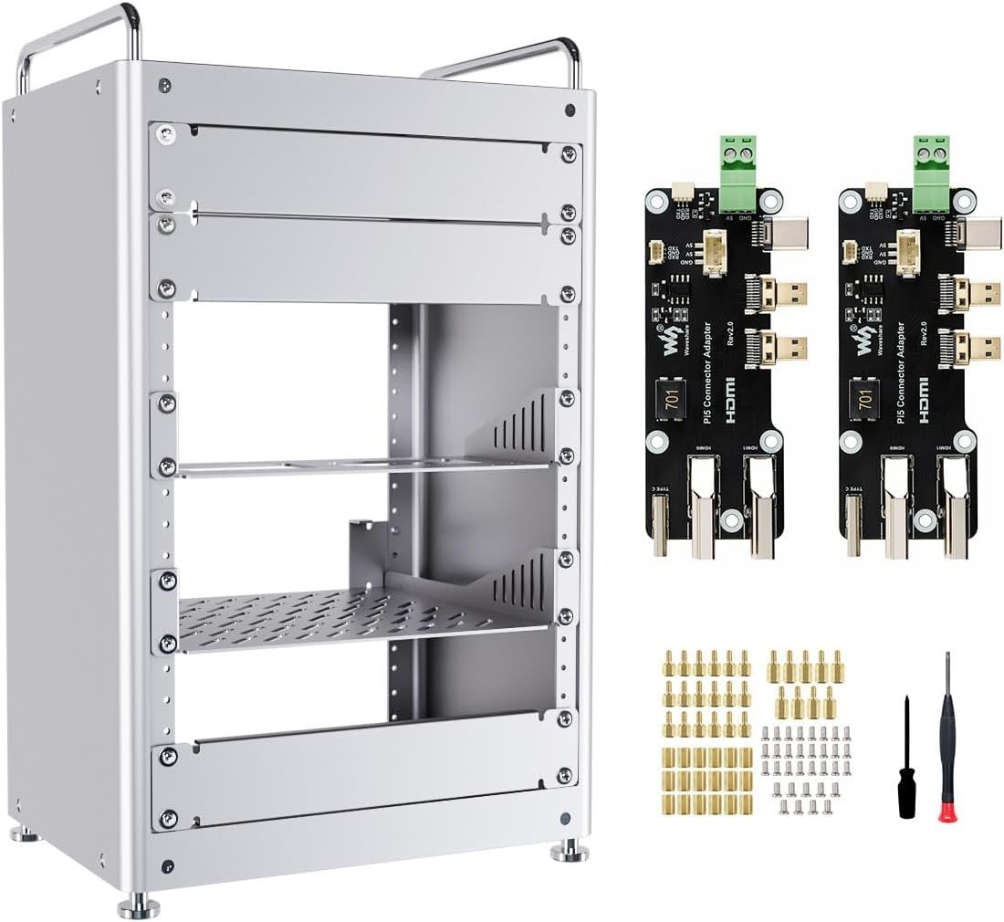 Homerack 8U Server Cabinet Basic Kit, 10Inch Desktop All Aluminum Alloy Rack, Hi