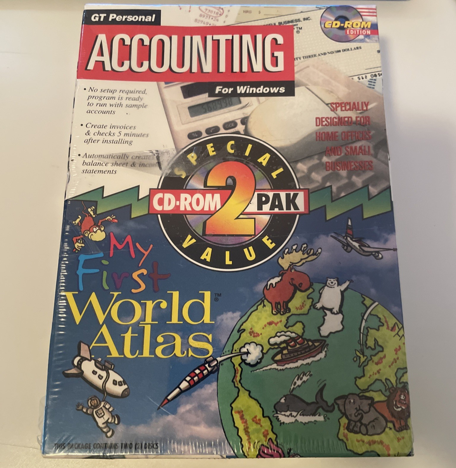 Vintage Personal Accounting & Essential Office 2 CD-ROM PAK For Windows 3.0 