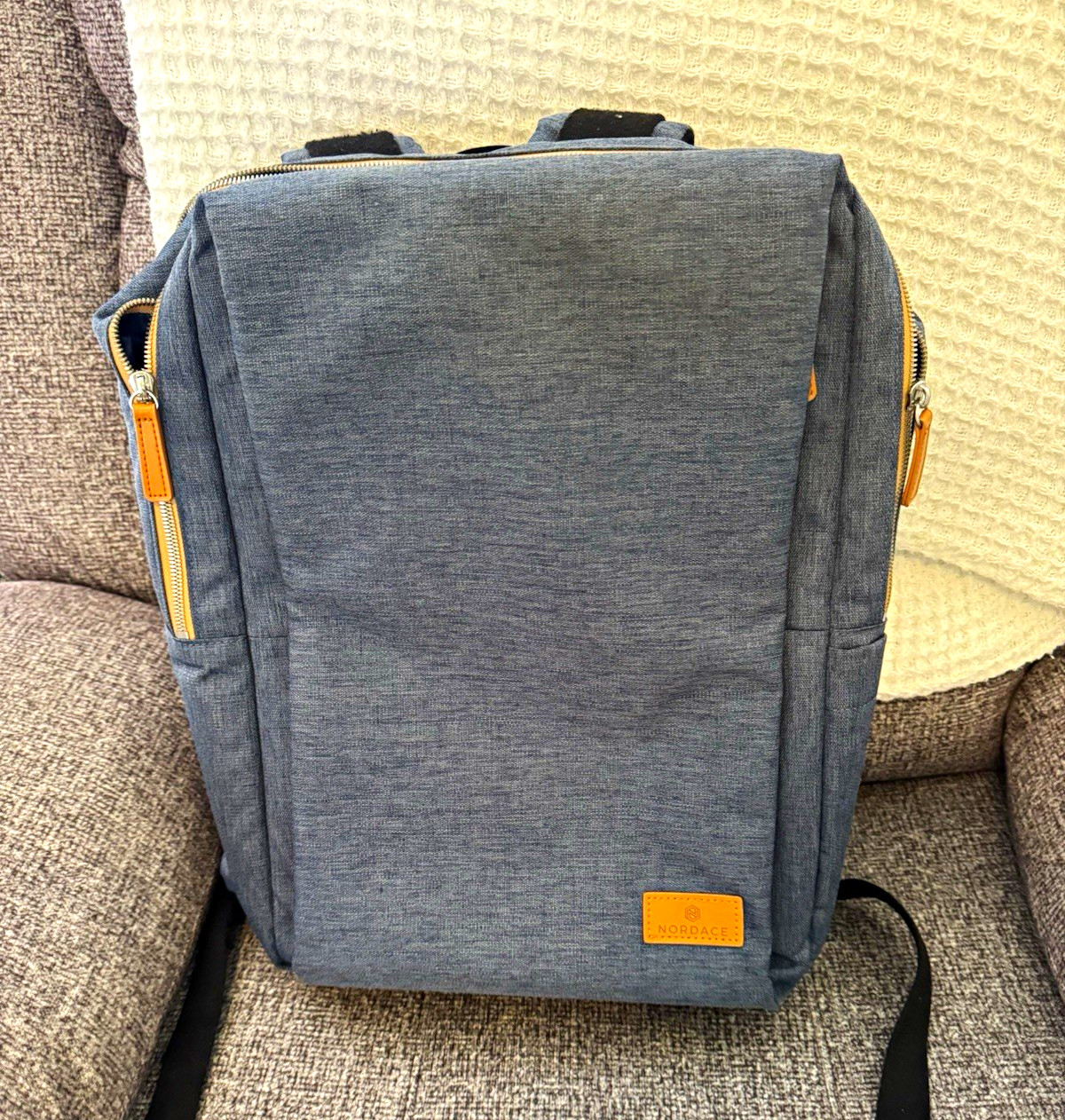 Nordace Navy Blue Padded Polyester Laptop Backpack, Solid