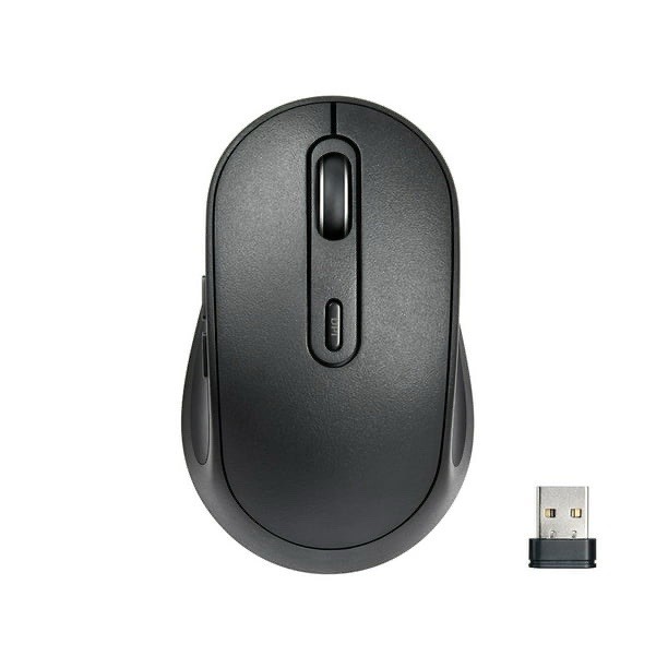 ONN Wireless 6-button Mouse Adjustable DPI Button, USB, Black, Battery Operated