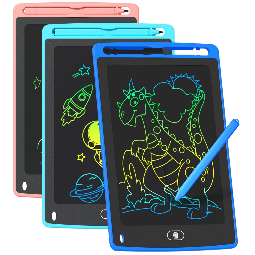 TQU 3 Pack LCD Writing Tablet for Kids, 8.5 Inch Colorful Doodle Board Drawing T