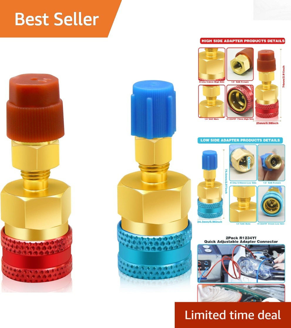 2-Piece R1234yf to R134a Quick Couplers for Effortless Refrigerant Recharge