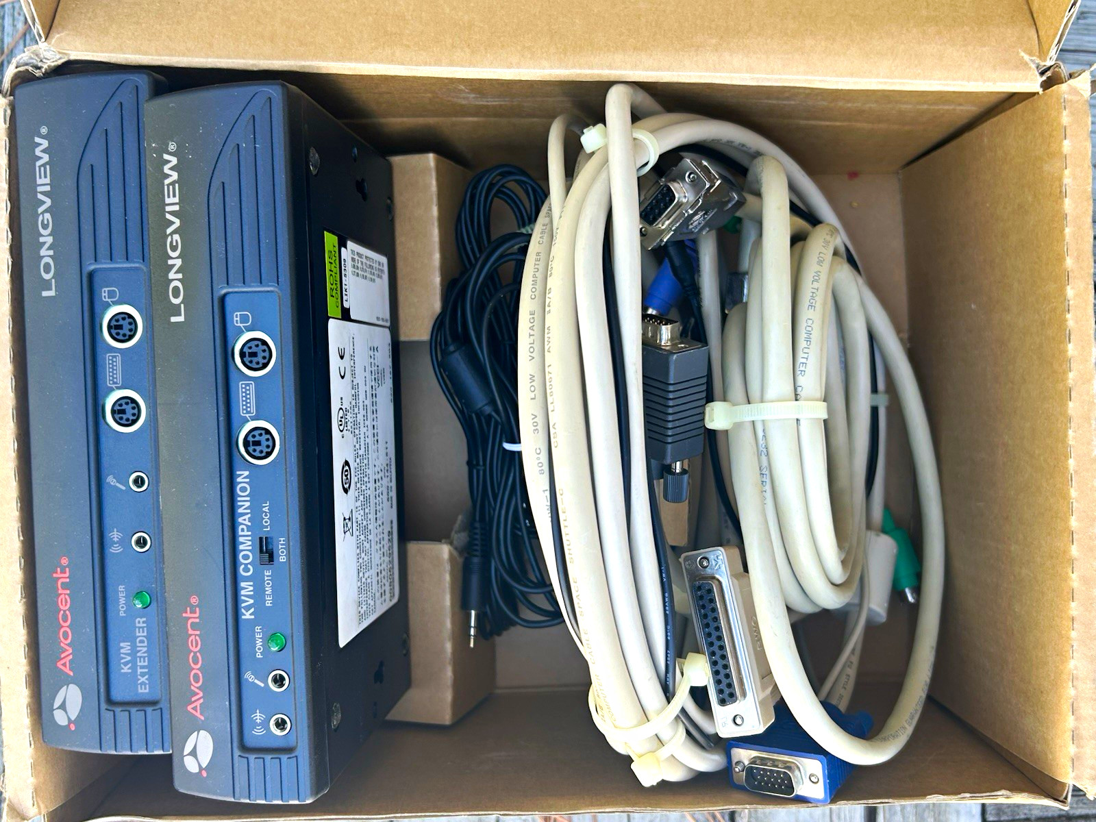 Avocent LongView Companion LV830-AM KVM Extender Transmitter Receiver Kit