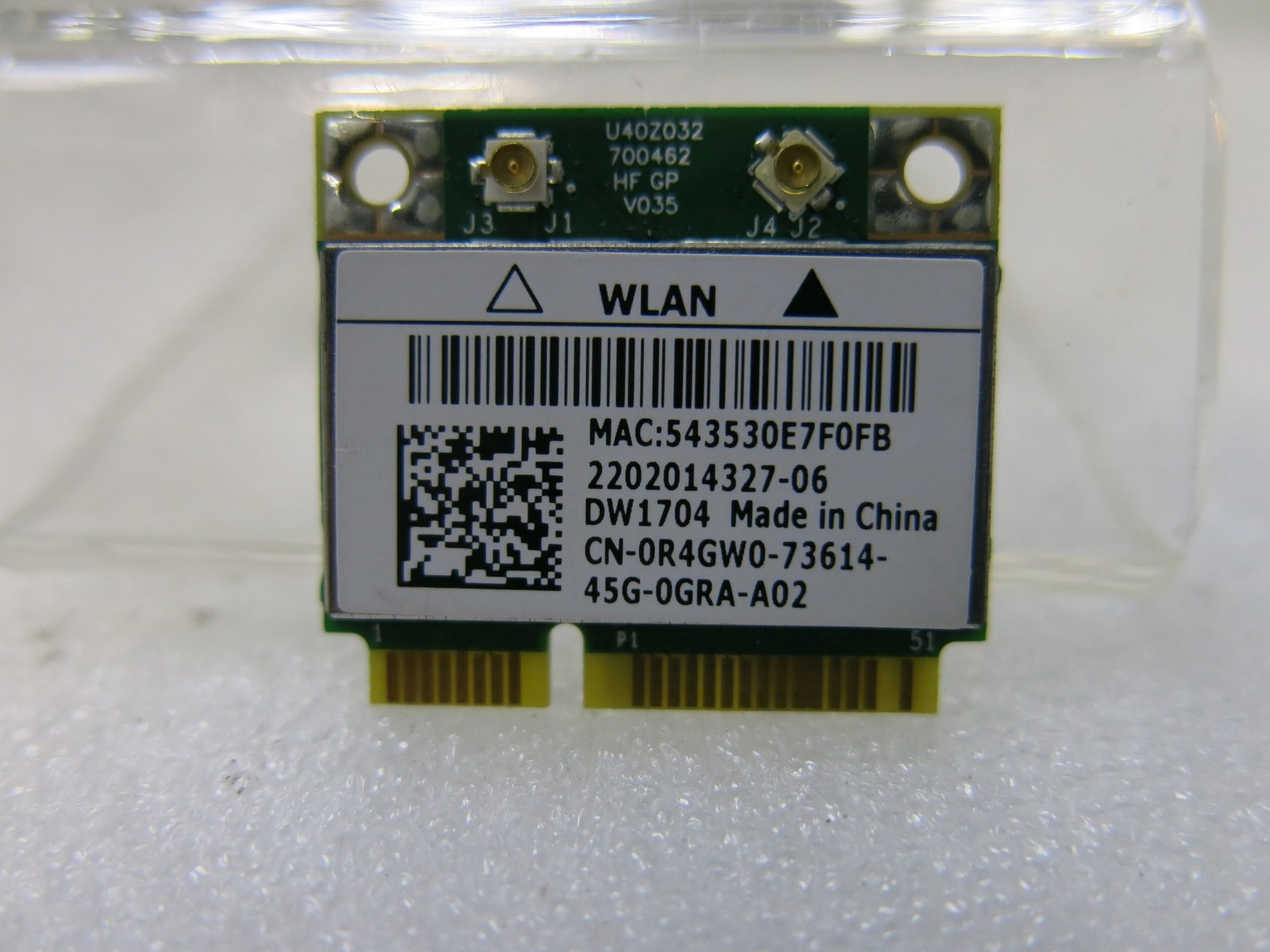 Dell DW1704 Broadcom BCM943142HM Half Mini PCIe WiFi Bluetooth Card 0R4GW0 OEM
