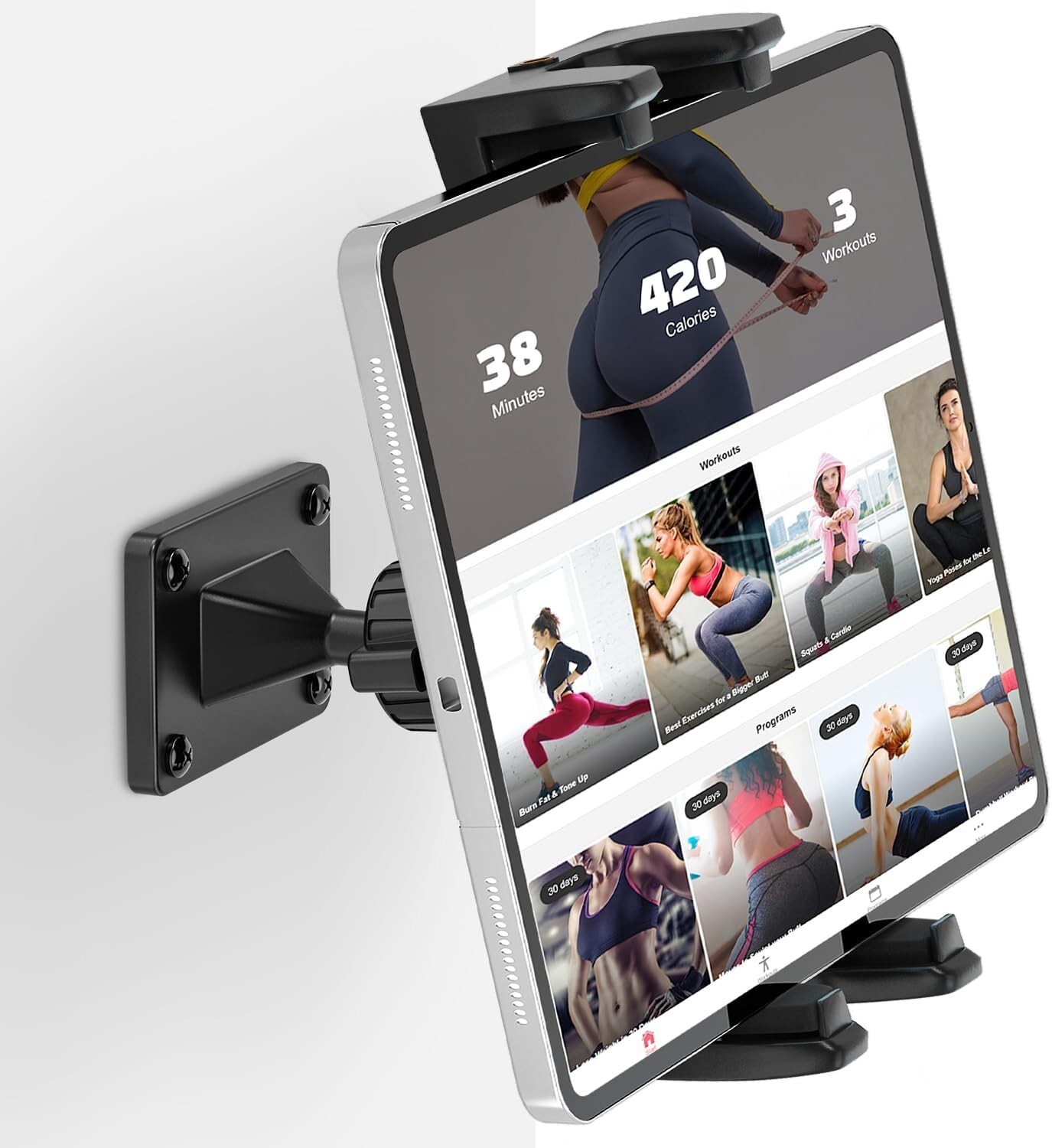 Aluminum Heavy Duty Drill Base Tablet Holder Car Mount Dashboard, 360° Adjust...