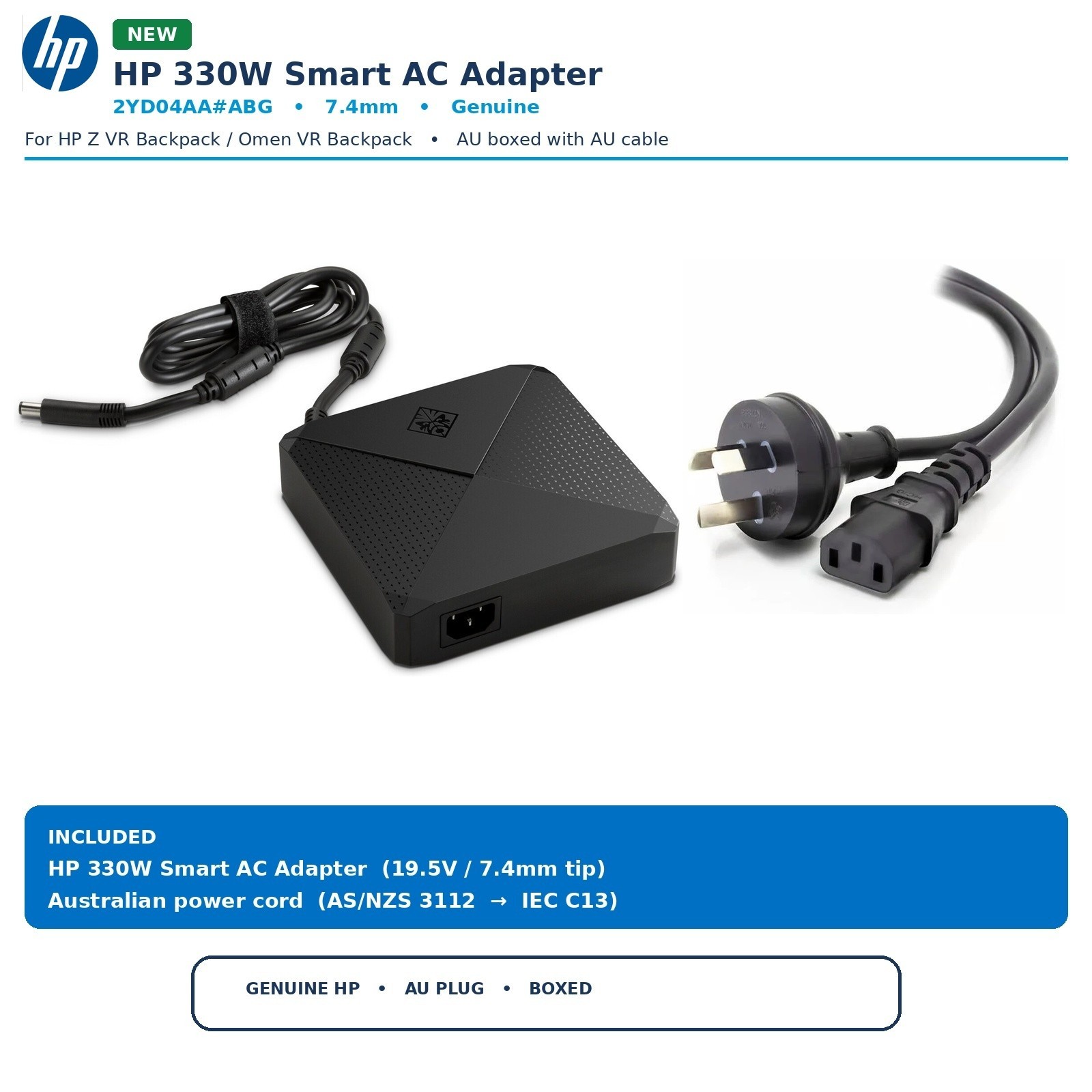 [5 PACK] NEW Genuine HP 330W Smart AC Adapter 2YD04AA#ABG 7.4mm Omen Z VR Backpa