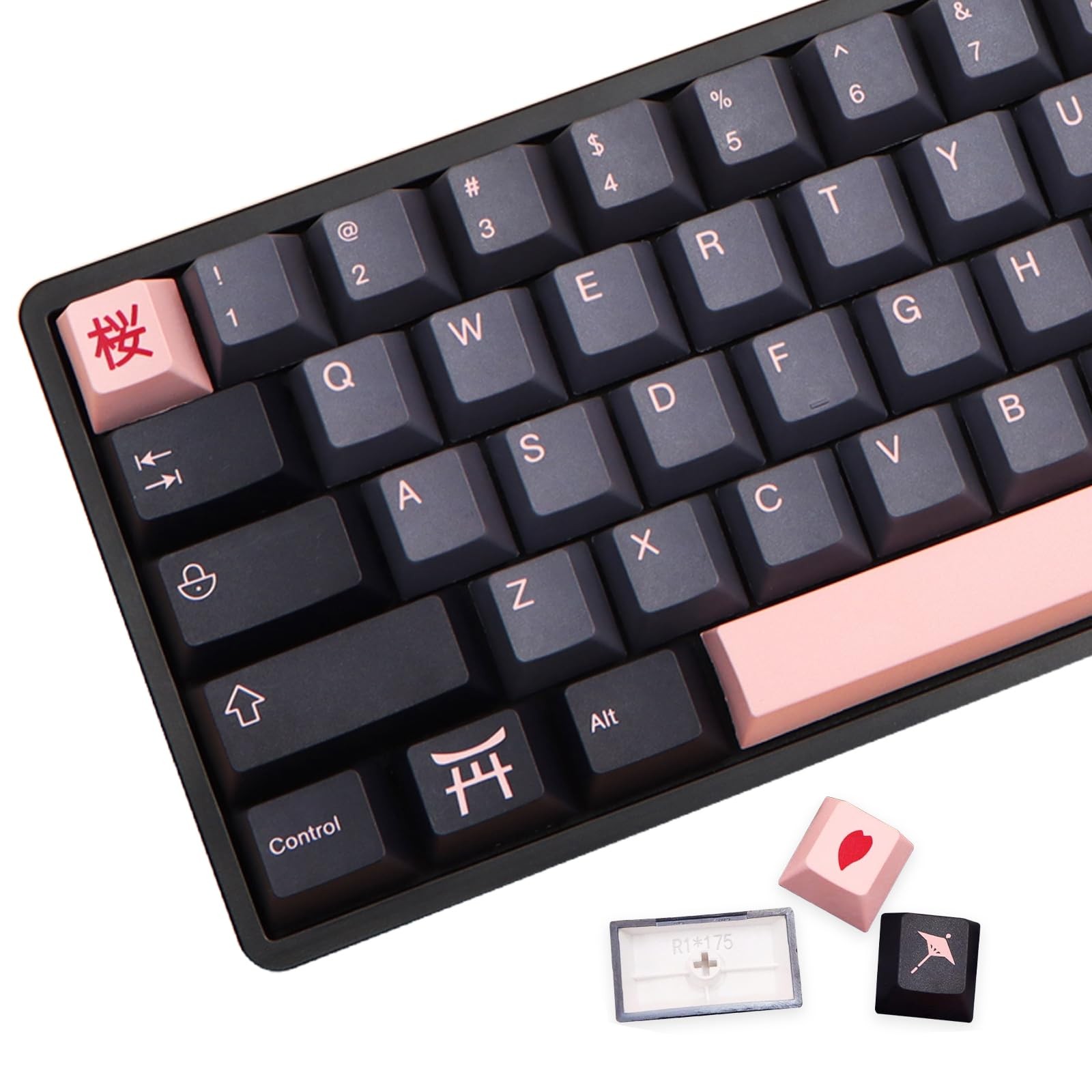 PBT Cherry Profile Night Sakura 136 Keys Set For Cherry MX 60100% Keyboard