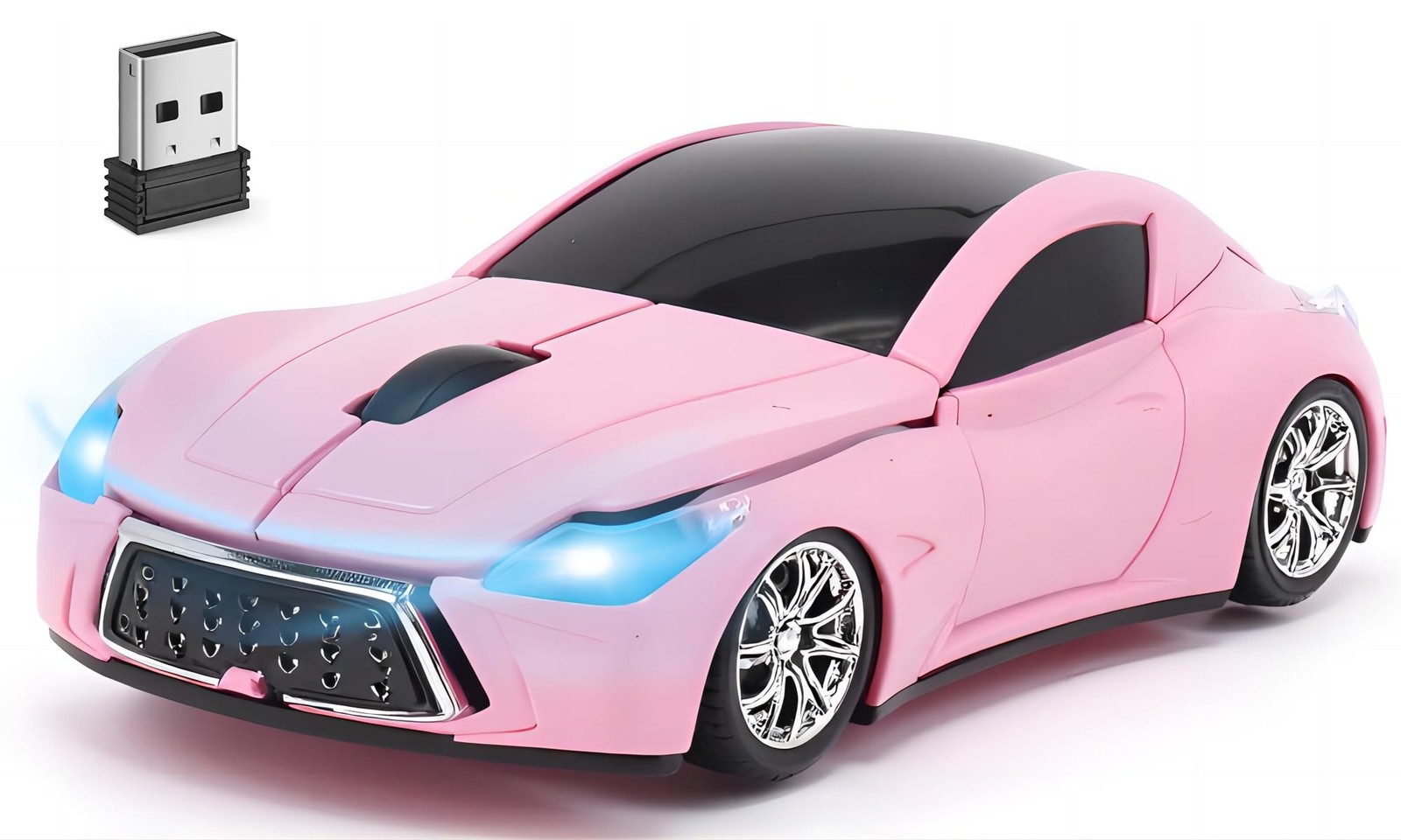 Pink Cute Sport Car Wireless Mouse Portable Lightweight Optical Cool Girly