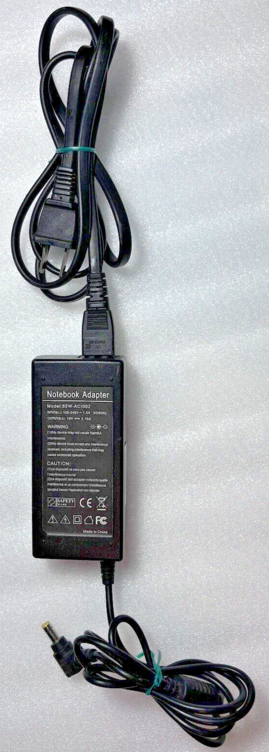 65W-AC1002 Input 100-240V 1.5A, Output 19V 3.16A AC Adapter Charger for Laptop
