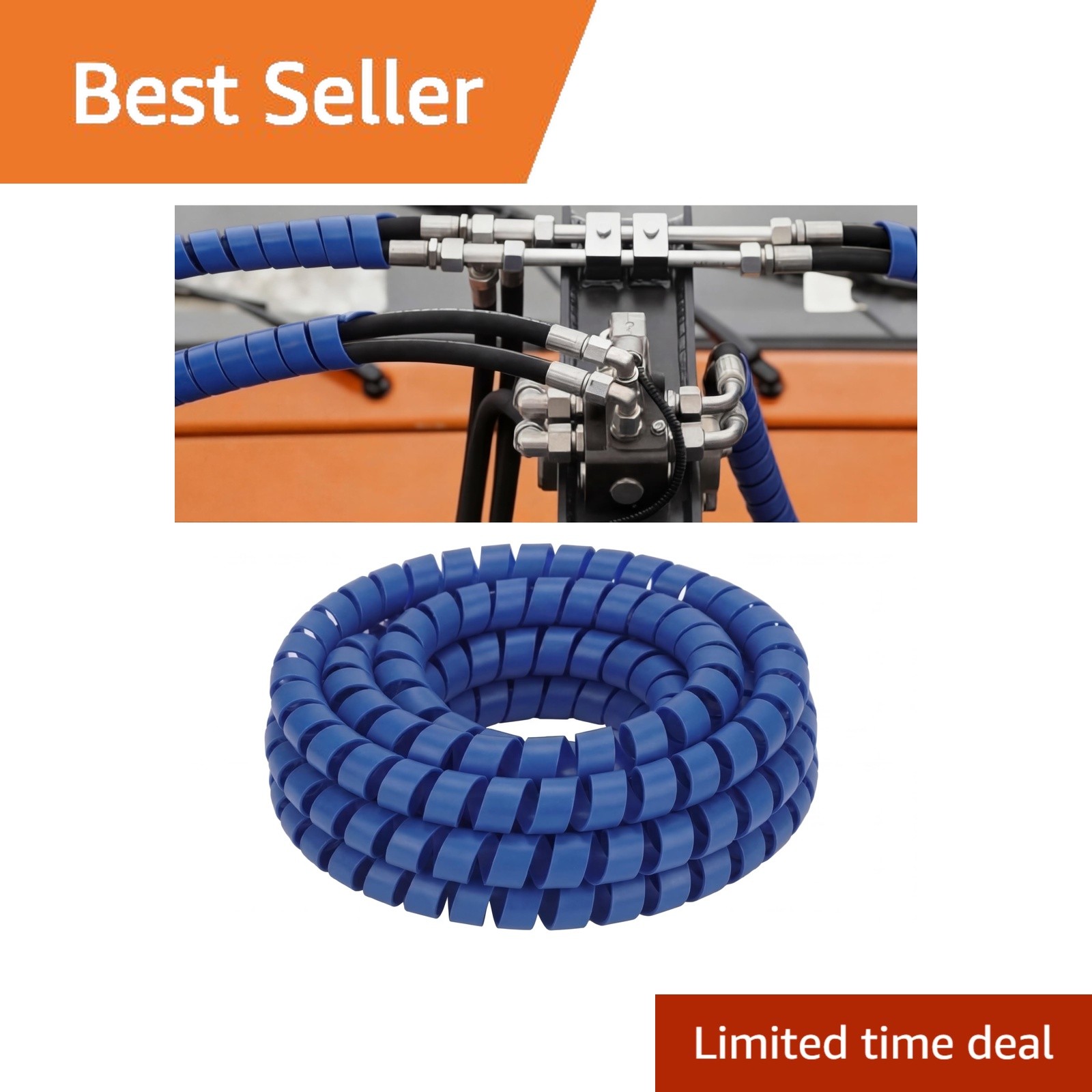 Pangda 25Ft Hose Protector Blue 3/4 Inch Spiral Wrap