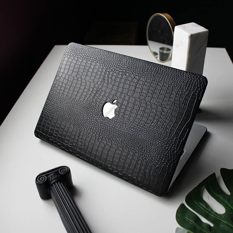 Black Crocodile PU Shell Case Cover For MacBook Air 13 15 Pro 13 14 15 16