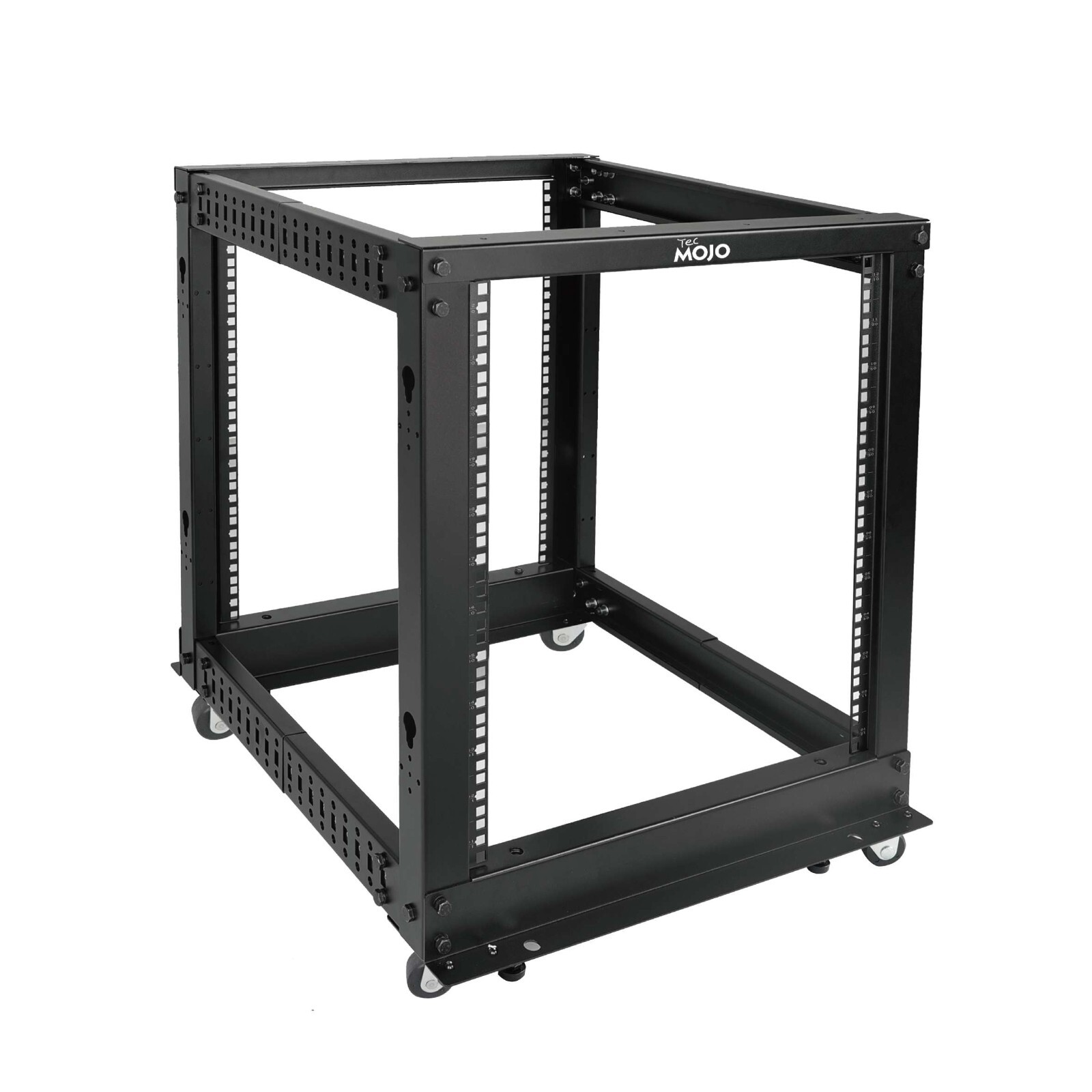 Tecmojo 12U Open Frame Server Rack,4-Post Adjustable Depth Network Rollong Rack.