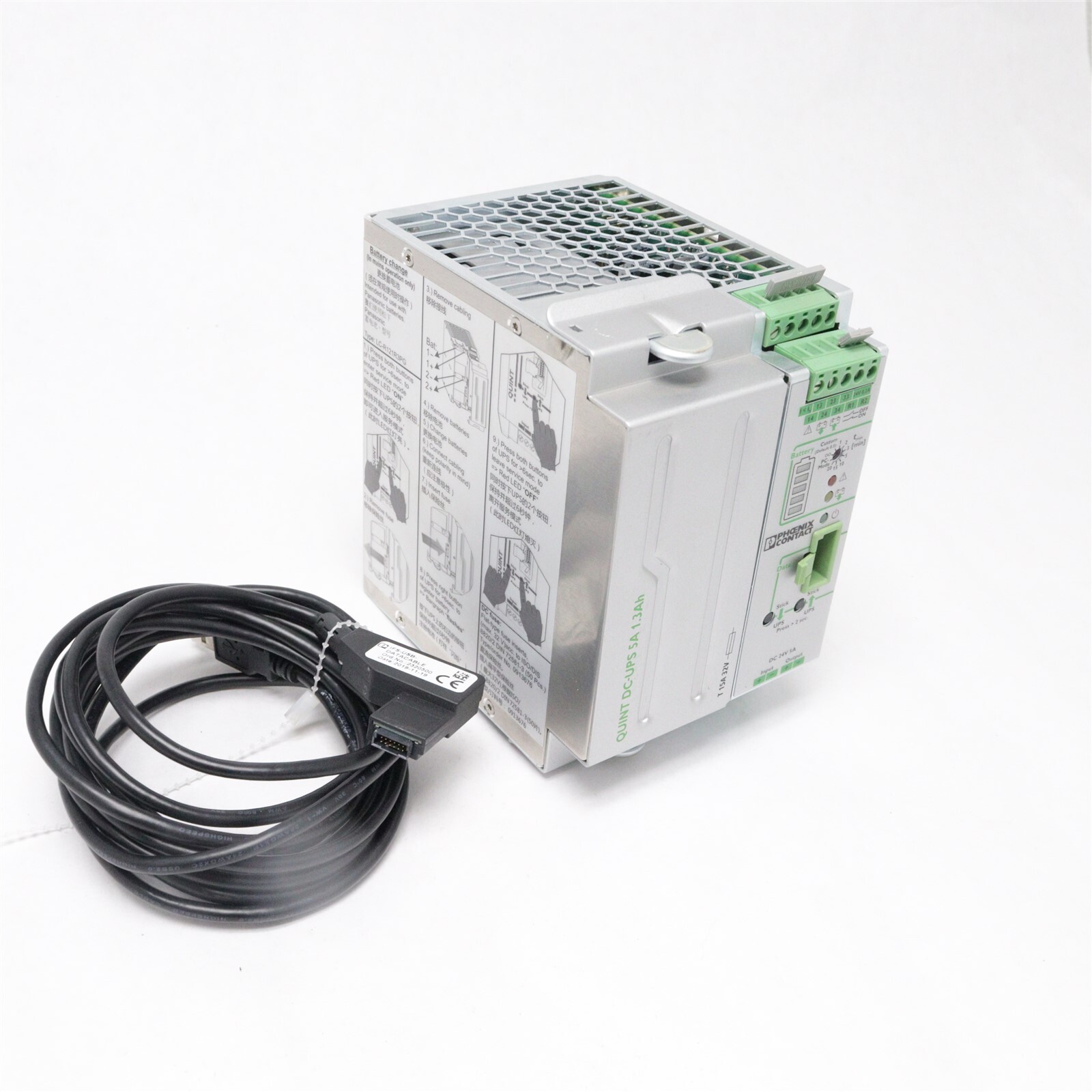 PHOENIX CONTACT POWER SUPPLY QUINT-UPS/24DC 2320254 USB DATA CABLE 2320500