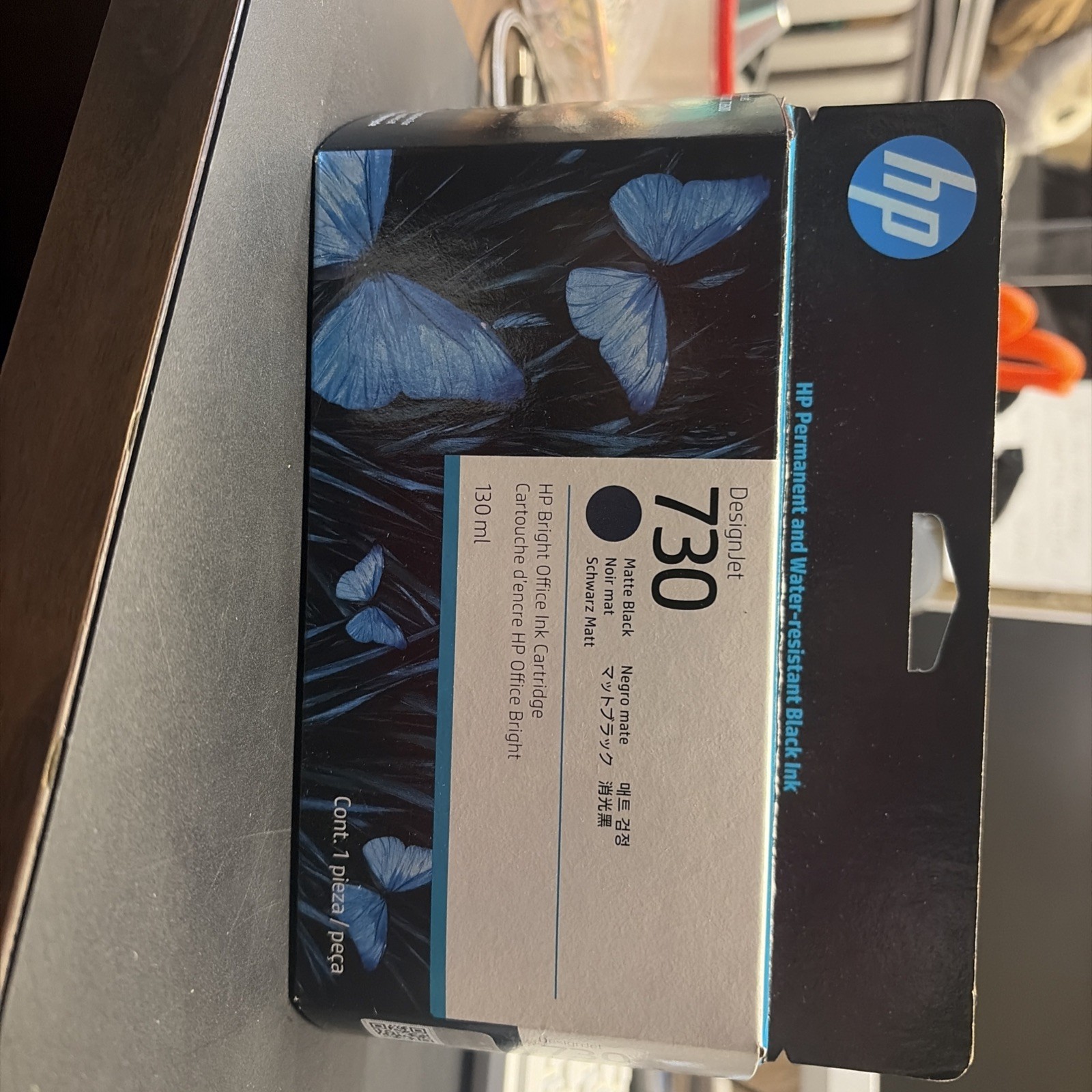 HP Design Jet 730 Matte Black Ink Cartridge P2V65A Genuine OEM Dated 10/2028