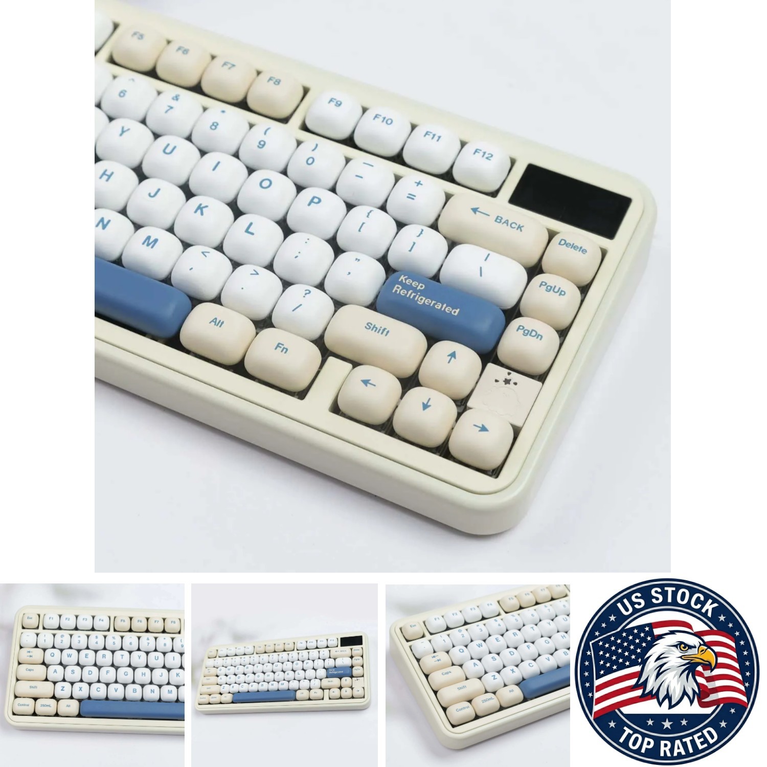 138-Key PBT Dye-Sublimated Keycap Set MOG Profile Soy Milk Theme Compatible MX