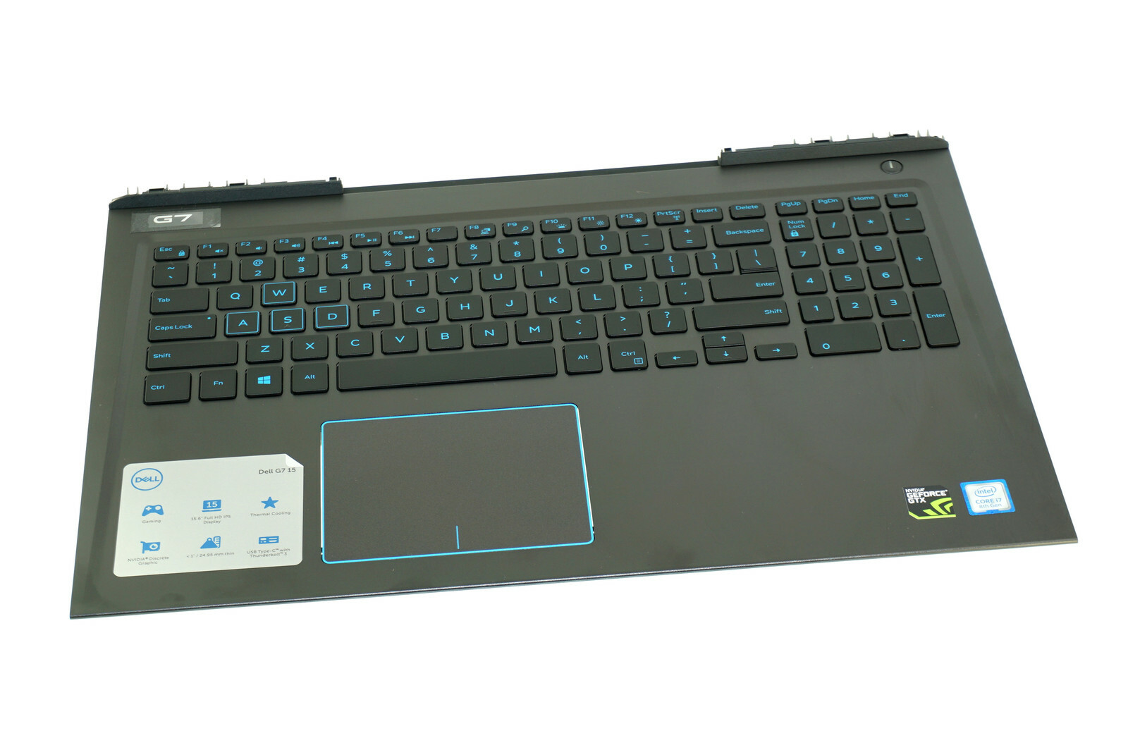 M2NYF M6JTP OEM DELL TOP COVER W-KEYBOARD B-L  G7 15 7588 P72F (GRADE C) (HF20)