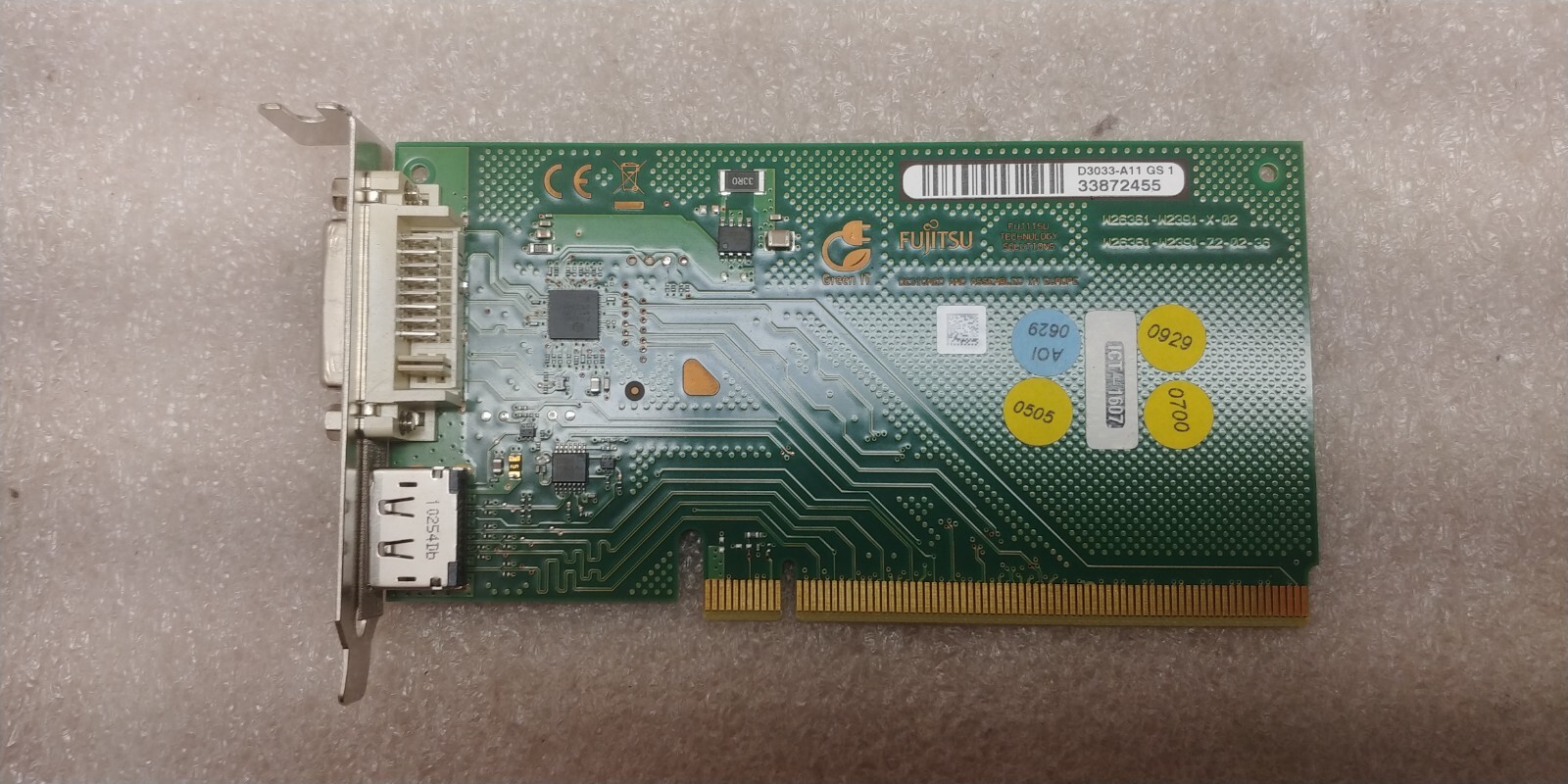 EXPANSION CARD DVI DP - FUJITSU D3033-A11 PCI-E GREAT CONDITION 