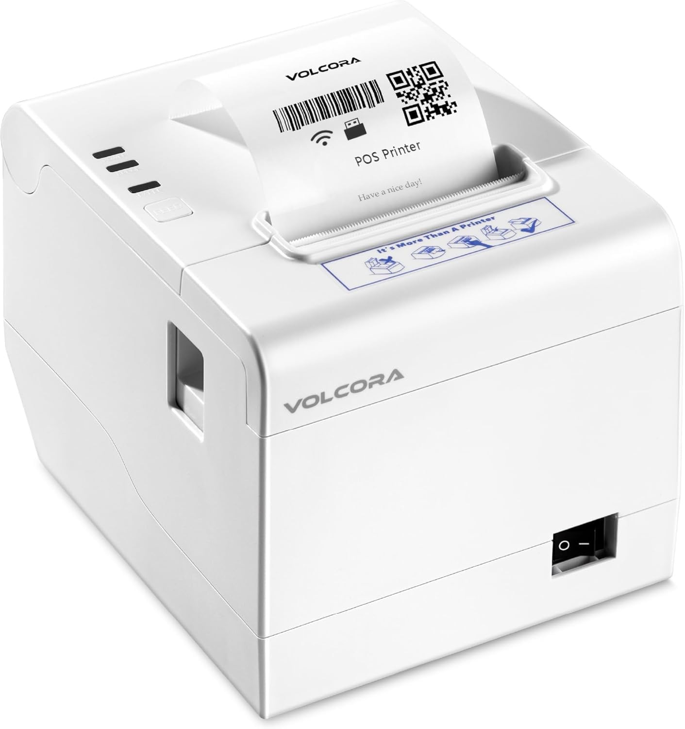 Volcora Thermal Receipt Printer, 80mm POS Printer w/Auto Cutter, USB/WiFi Int...