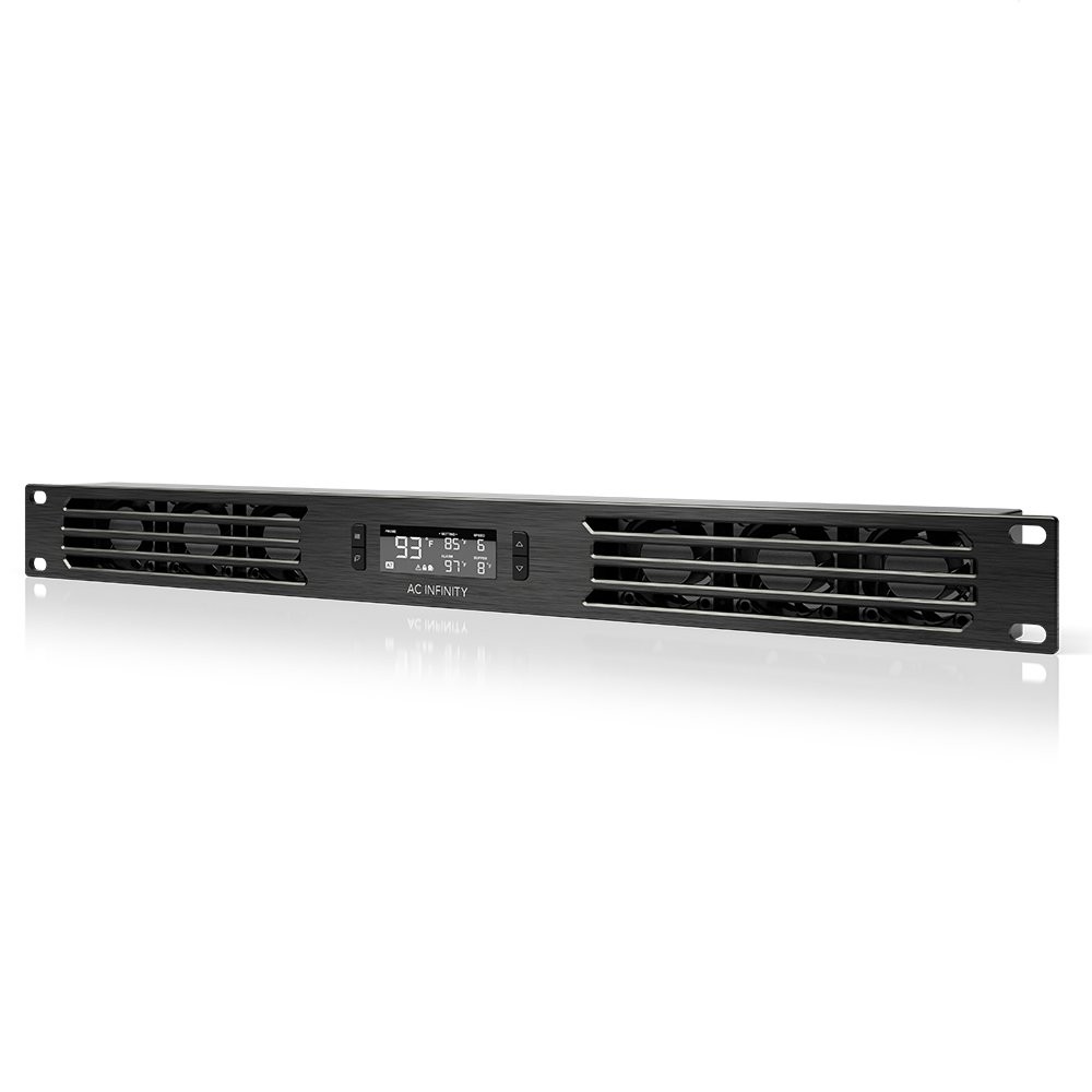 AC Infinity CLOUDPLATE T1-N, Rack Mount Fan Panel 1U, Intake Black