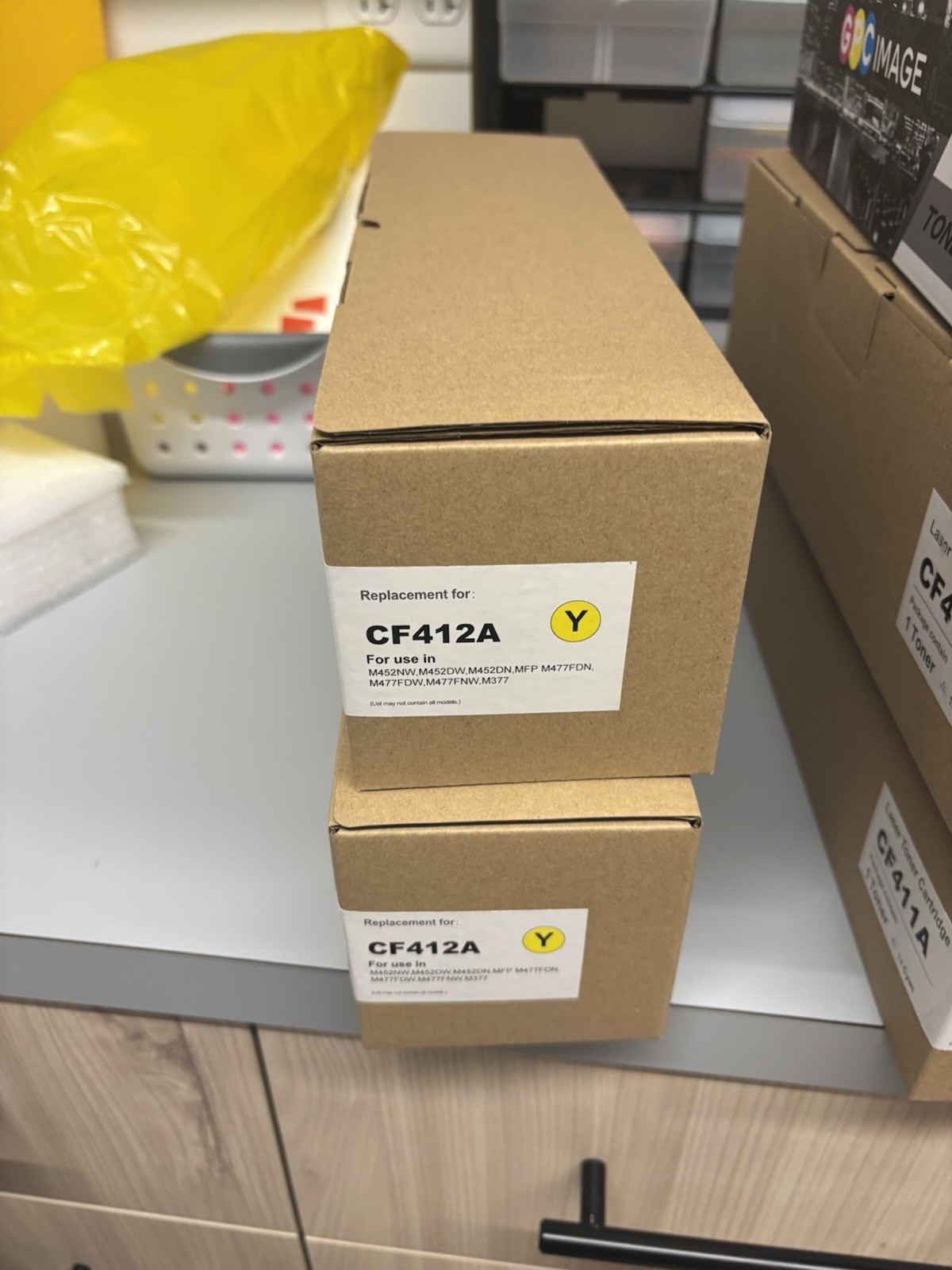 HP CF412A Compatible Yellow QTY 2 In Sealed Box (Works Never Used)