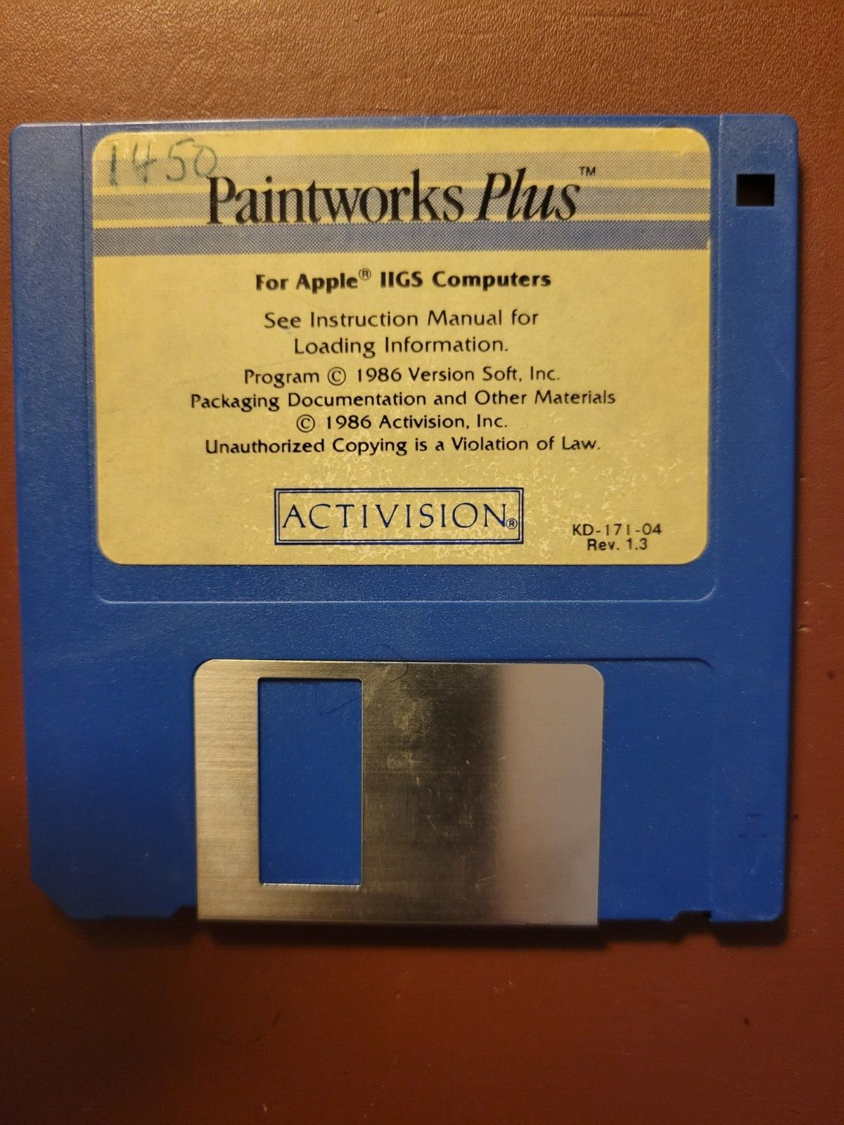Vintage 80s Apple IIGS Paintworks Plus 3.5" Disk - DISK ONLY