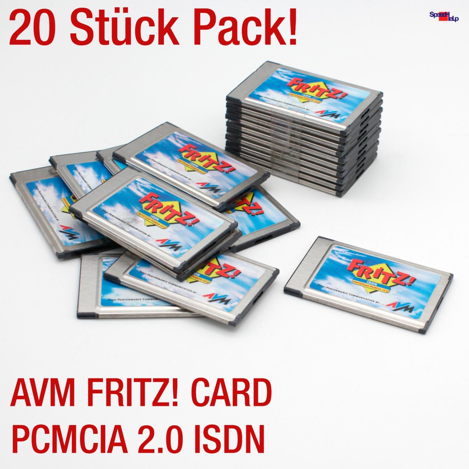 20 Pieces Pack AVM FRITZ Card PCMCIA 2.0 ISDN Card Good Condition VAT