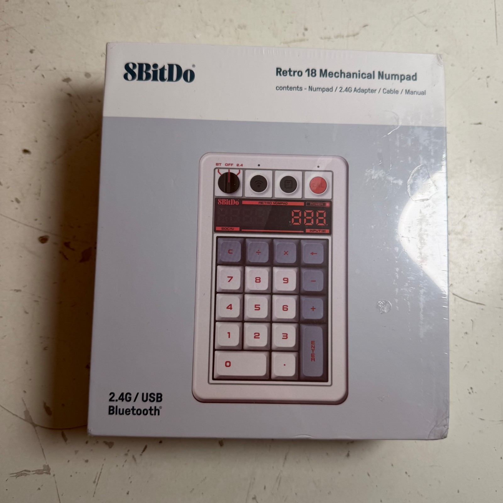 8BitDo Retro 18 Gray 2.4G Wireless Bluetooth Mechanical Numpad & Calculator