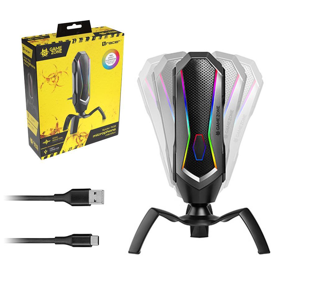 Microphone Tracer Spider RGB LED USB Gaming