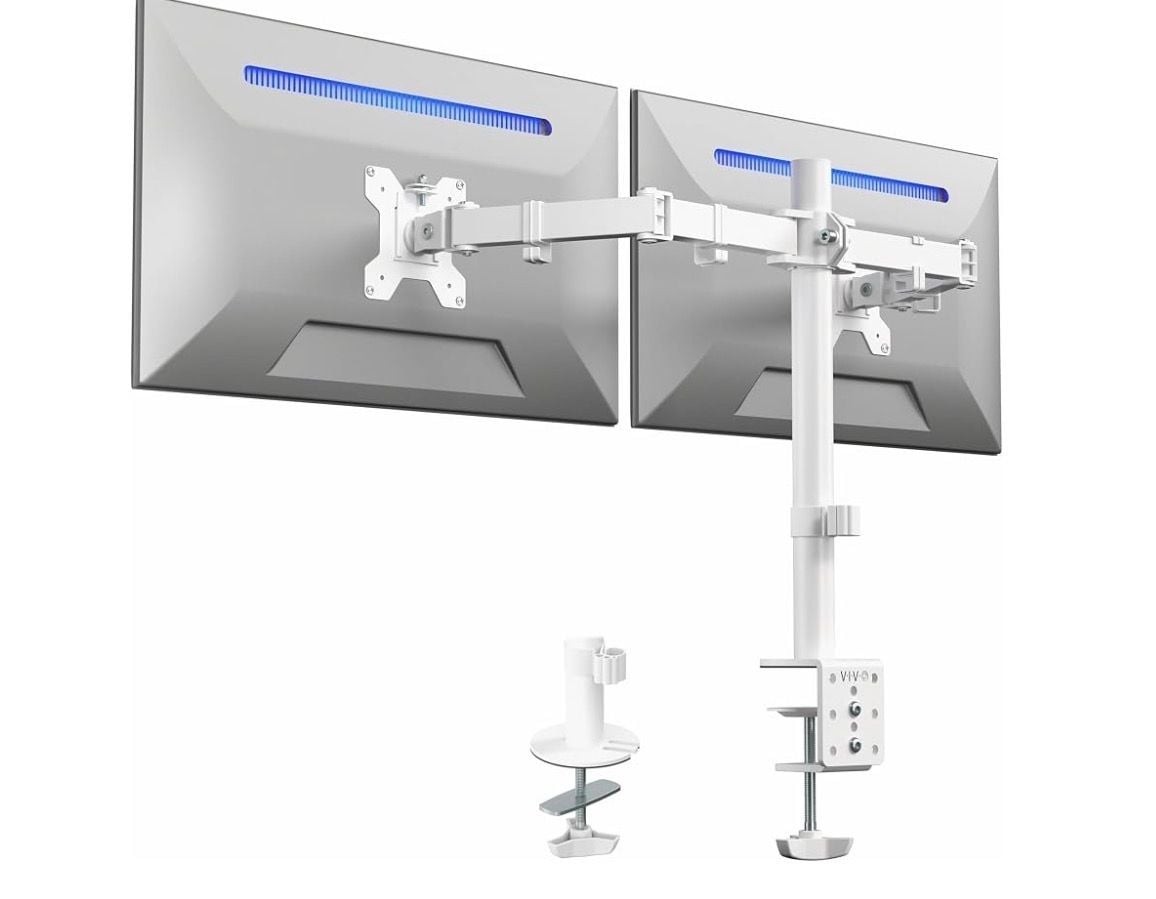 VIVO STAND-V002W Dual Monitor Desk Mount White
