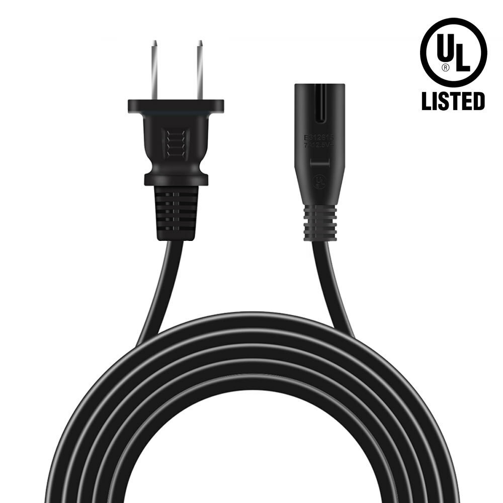 6ft UL 2 Prong AC Power Cord Cable for PS3 Slim HP Acer Dell Lenovo Laptop PSU