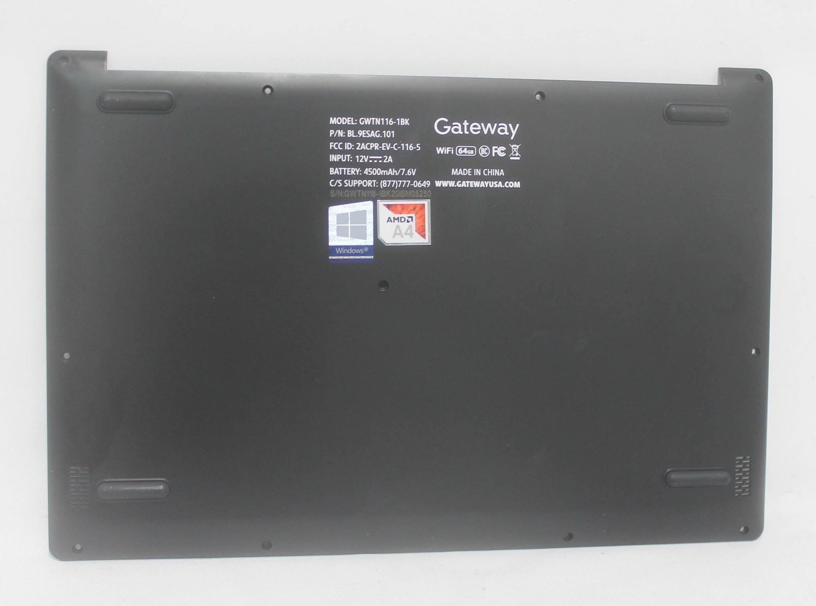 GWTN116-1BK-BASE-B Gateway Bottom Base Cover Black Gwtn116-1Bk GRADE B