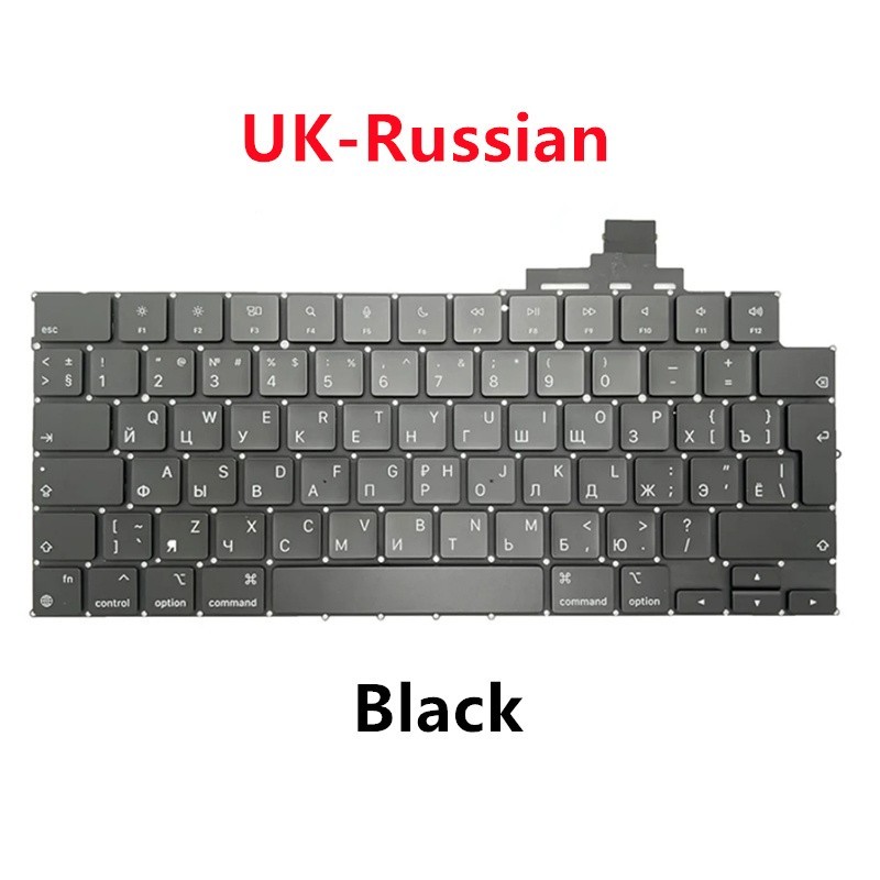 NEW Keyboard UK-Russian For MacBook Air 15.3" M5 A3448 EMC 8878 2026 Year Black