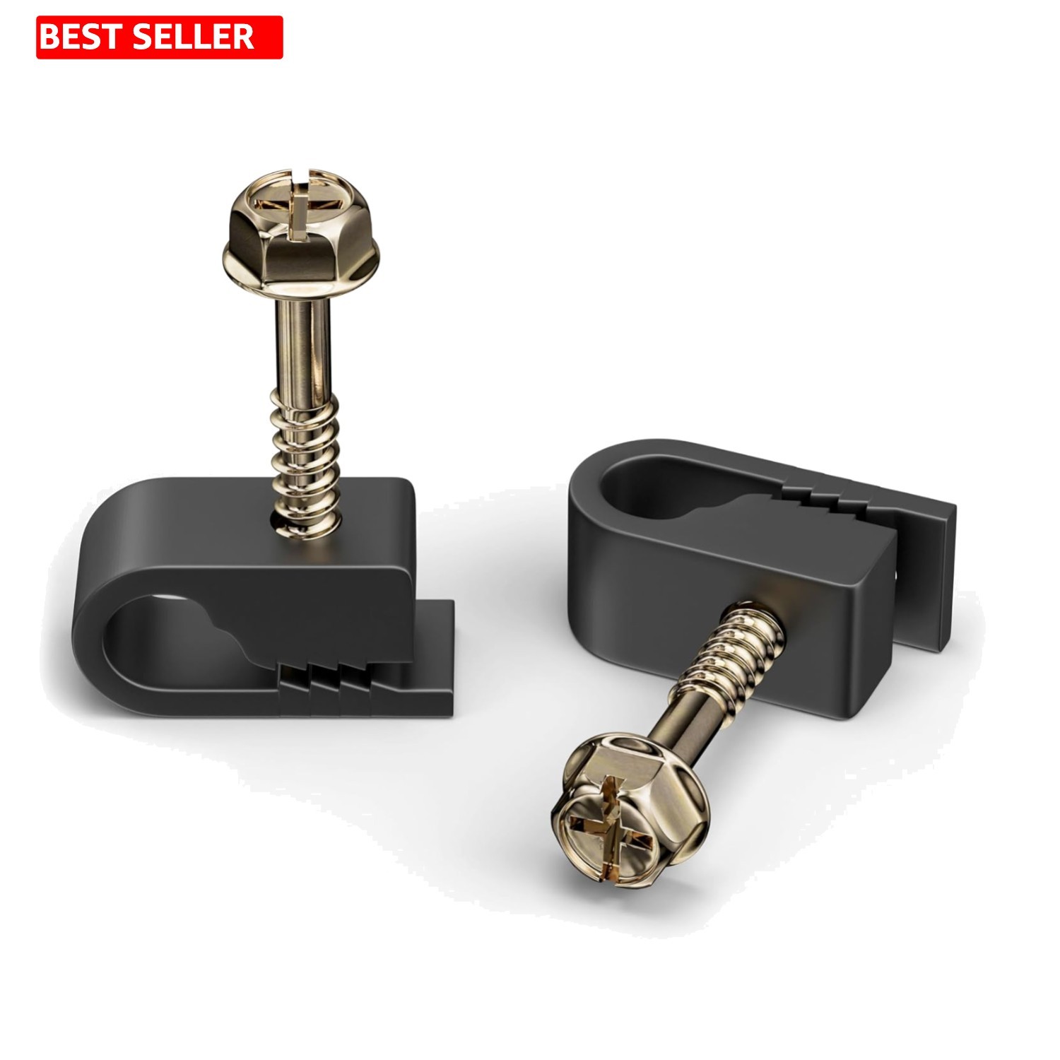 Versatile Cable Management Clips - 100 PCS Outdoor Coaxial Clamps with Screws