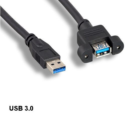 Kentek 1' USB 3.0 Type A Panel-Mount Cable M/F 28AWG 5Gbps Wall Plate High Speed