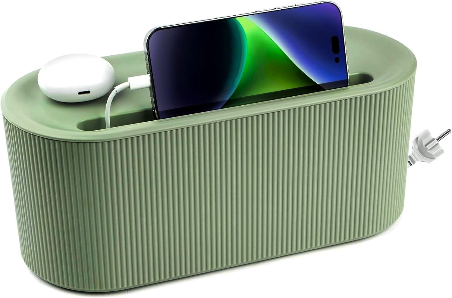 Cable Management Box,Desk Cord Organizer with Groove Cover,Plastic Cord Hider...