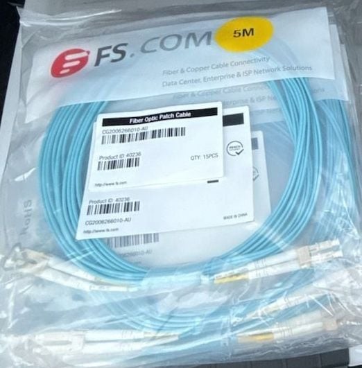 FS.COM 5M LC 2 LC Duplex Multimode OM3 Fiber Optic Patch Cable, Product ID 40236