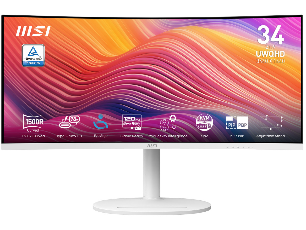 MSI 34" 120 Hz VA UWQHD Monitor 1ms (MPRT) / 4ms (GTG) Adaptive-Sync 3440 x 1440