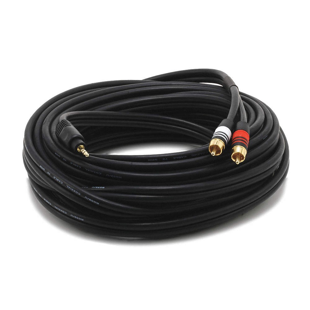 MONOPRICE 5602 A/V Cable, 3.5mm(M)/2 RCA(M),35ft 14X124
