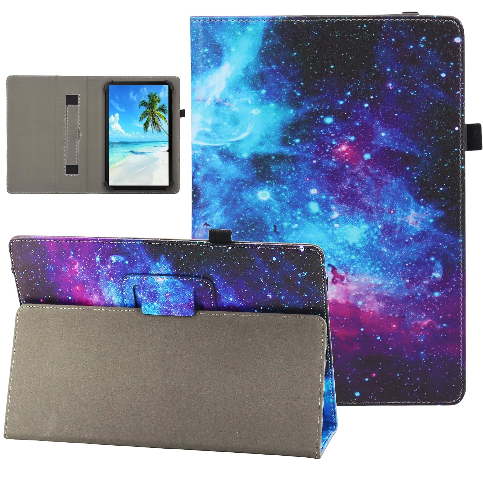 Universal 10 10.1 Inch Android Tablet Case, Slim Folding Stand Folio Leather ...