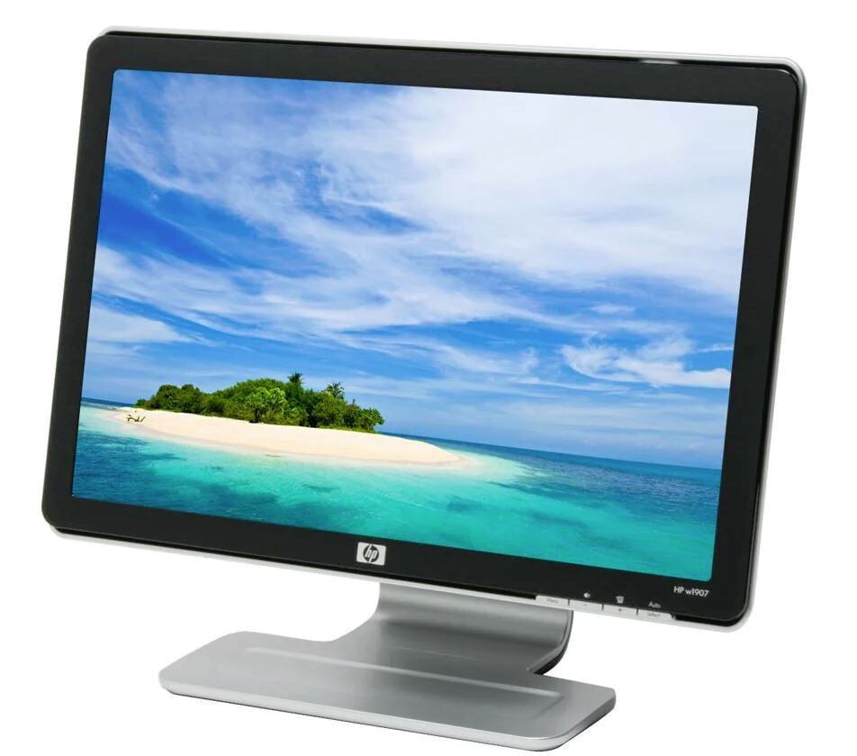HP W1907 19" LCD Computer Monitor VGA DVI W/ Built In Speakers with Cables