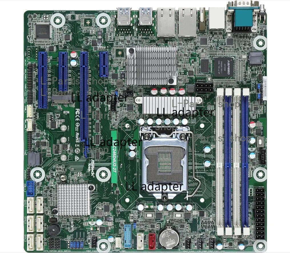 ASRock Rack E3C246D4U2-2T LGA1151 Dual 10GbE DDR4 8xSATA mATX Support Server nas