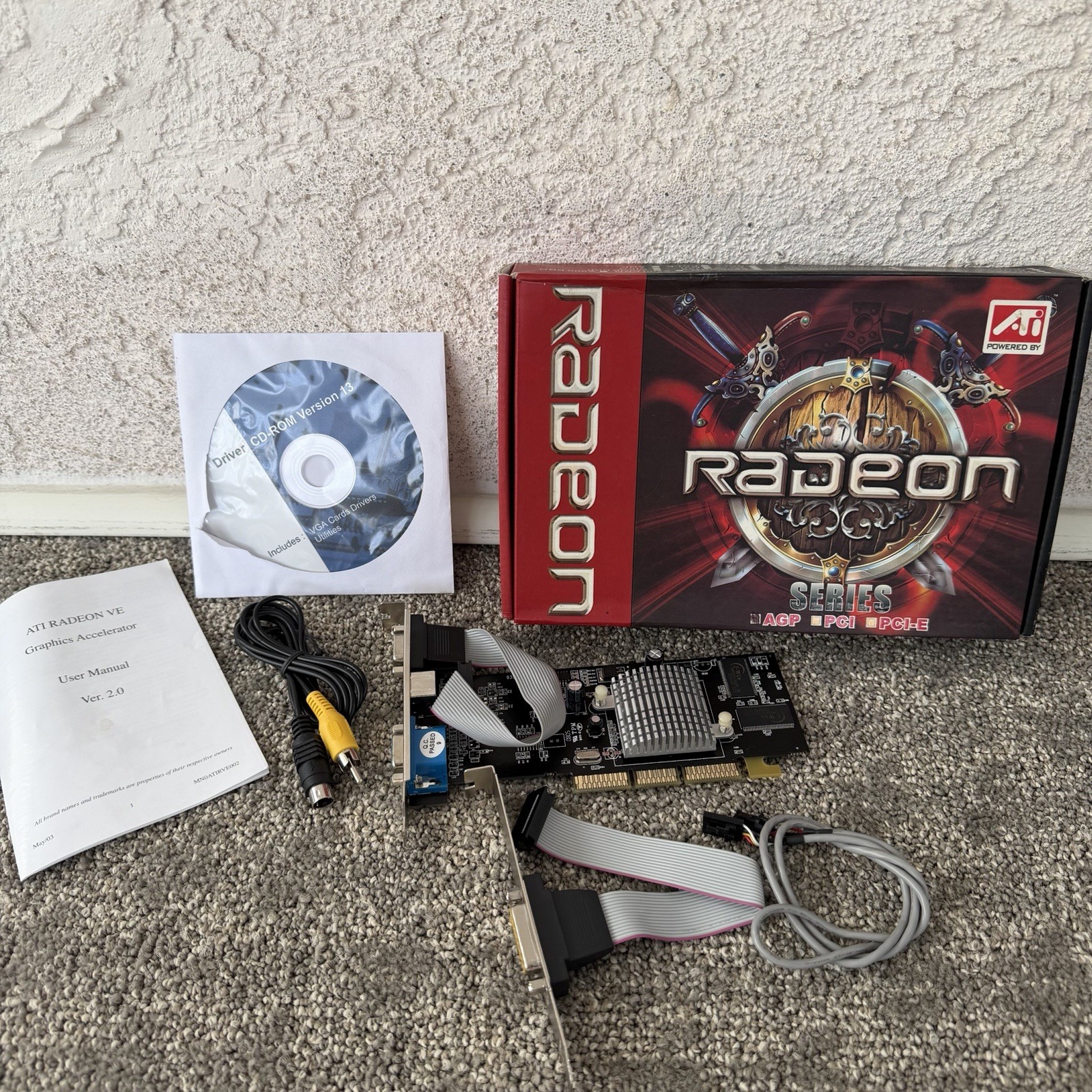 Vintage ATI Radeon Video Graphics Card AGP-VEL-TV4D-64D Excellent
