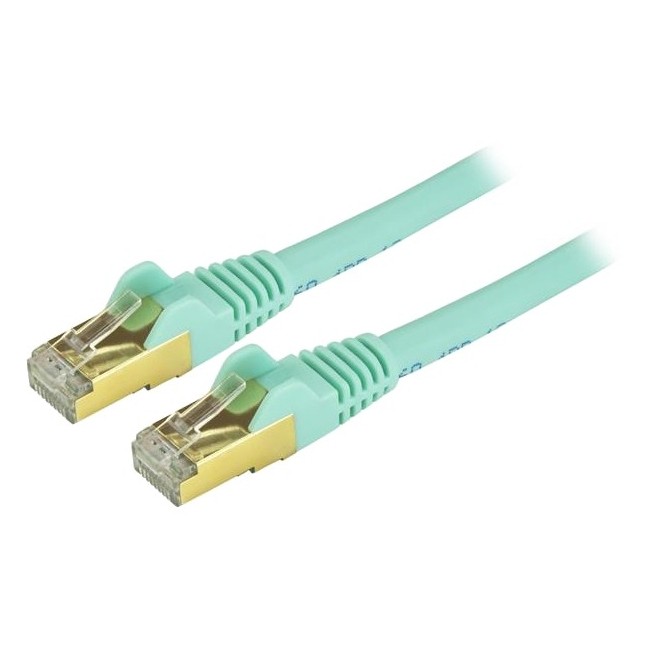 StarTech C6ASPAT35AQ 35ft Aqua Cat6a Shielded Patch Cable