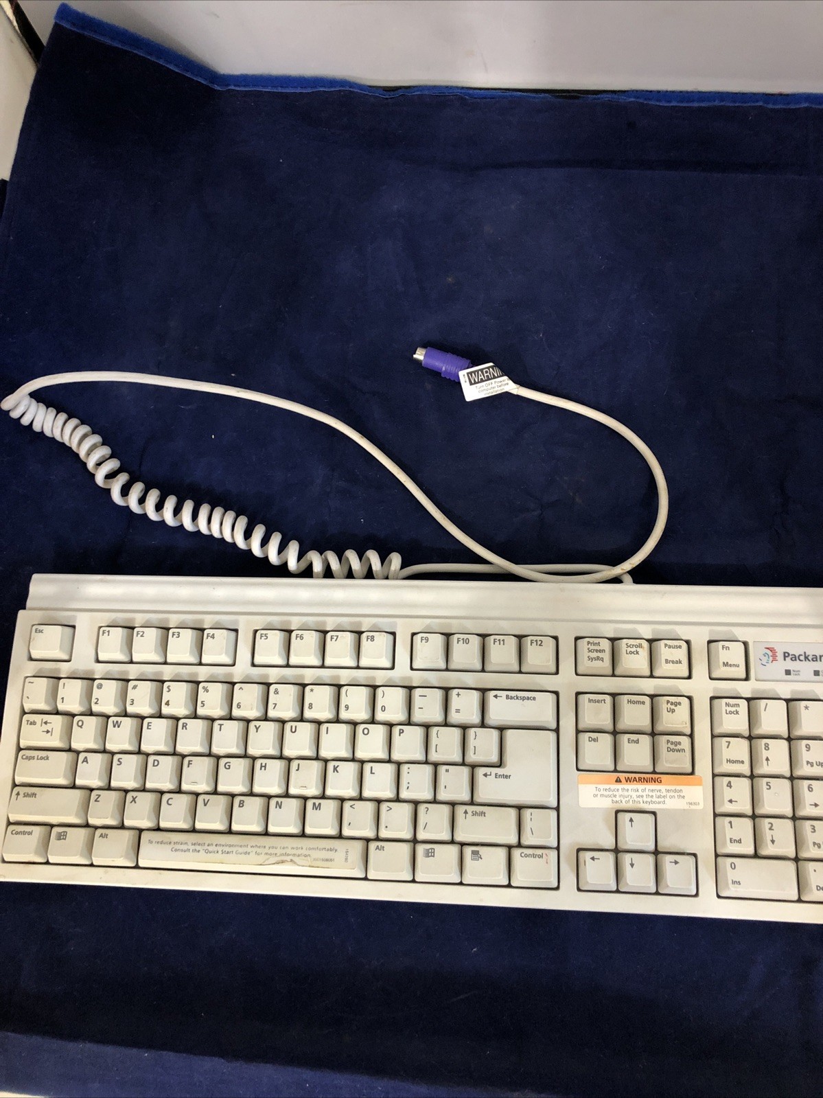 Used Vintage Packard Bell Keyboard 5131c ps2 ps/2 clicky Key Board w/Cord