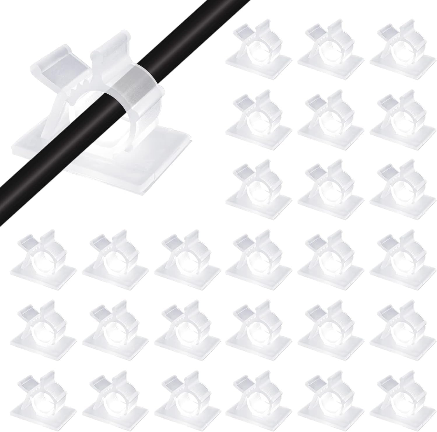 30Pcs Adhesive Cable Clips Translucent Wire Organize Cables Holder