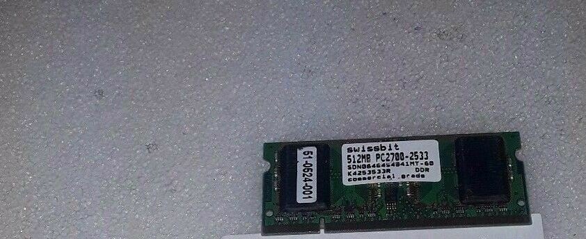 SWISSBIT 512MB 2RX8 DDR1 PC2700 DDR 333MHZ 200PIN DUAL RANK 32x8 NON-ECC